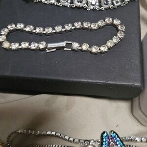 Crystal Tennis Bracelet - Silver Clear Rhinestone Bracelet